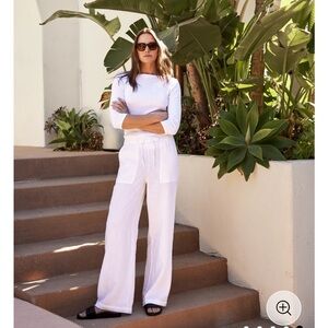 Michael Stars Jules Linen Pant in White L